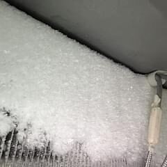 Walk-in evaporator coil encased in thick frost and ice, repaired by Armus Refrigeration
