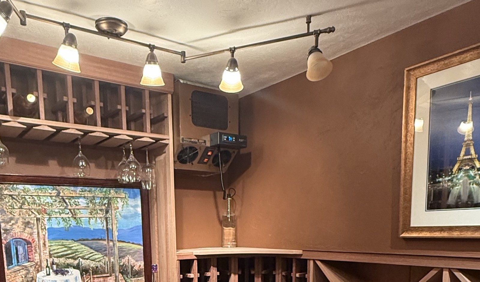 Wine cooler repair in Rochester, MA — WhisperKOOL 3000 wine cellar cooling unit after a controller replacement, Armus Refrigeration (MA & RI)